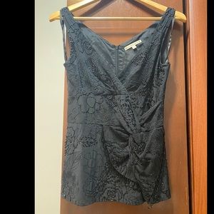 Nanette Lepore Black Lace Sleeveless Blouse Size 0